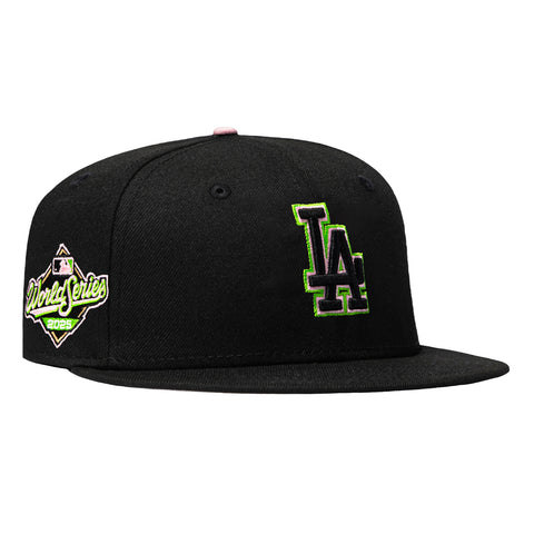 New Era 59Fifty Blake Snell Los Angeles Dodgers 2025 World Series Patch Pink UV Hat - Black, Pink, Light Green