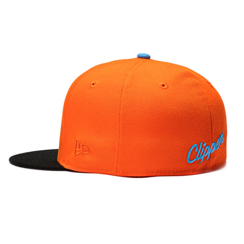 New Era 59Fifty Los Angeles Clippers Logo Patch LA City Hat - Orange, Black New Era