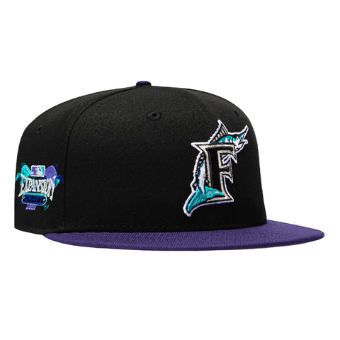 New Era 59Fifty Miami Marlins 1992 Expansion Draft Patch Hat - Black, Purple New Era