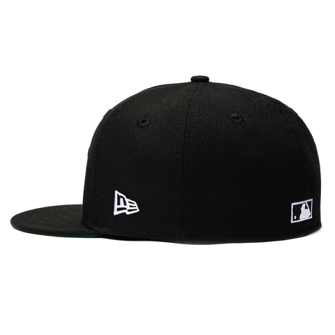 New Era 59Fifty Los Angeles Angels LA Logo Patch Old English Hat - Black, White New Era