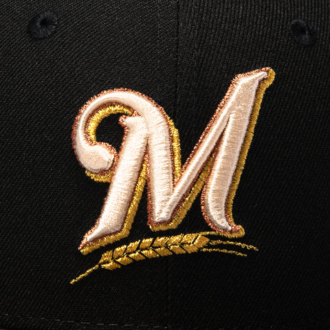 New Era 59Fifty Milwaukee Brewers 2002 All Star Game Patch Hat - Black, Brown New Era