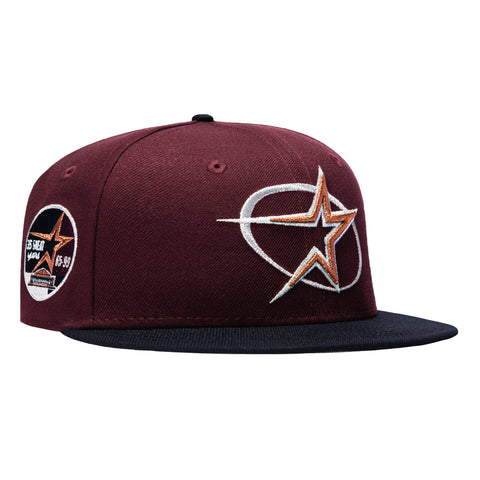 New Era 59Fifty Houston Astros 35th Anniversary Patch 1997 BP Hat - Maroon, Navy, Metallic Copper New Era