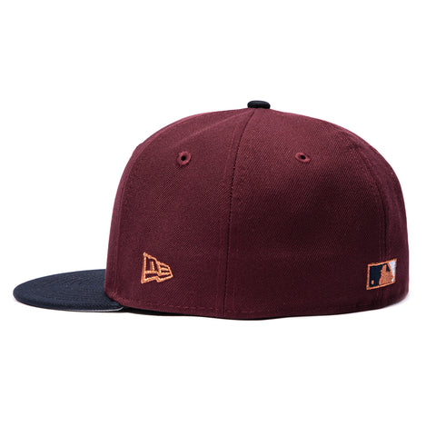 New Era 59Fifty Houston Astros 35th Anniversary Patch 1997 BP Hat - Maroon, Navy, Metallic Copper New Era