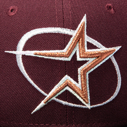 New Era 59Fifty Houston Astros 35th Anniversary Patch 1997 BP Hat - Maroon, Navy, Metallic Copper New Era