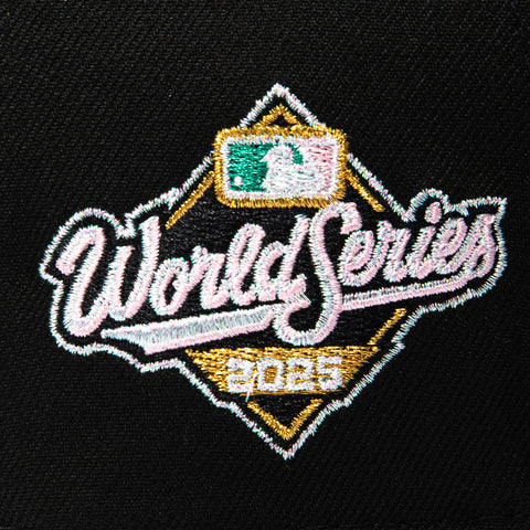 New Era 9Forty A-Frame Los Angeles Dodgers 2025 World Series Patch Rose Snapback Hat - Black, Pink New Era