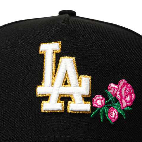 New Era 9Forty A-Frame Los Angeles Dodgers 2025 World Series Patch Rose Snapback Hat - Black, Pink New Era