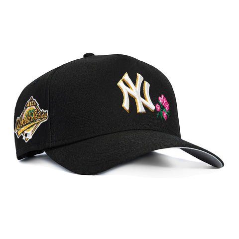 New Era 9Forty A-Frame New York Yankees 1996 World Series Patch Rose Snapback Hat - Black, Pink New Era