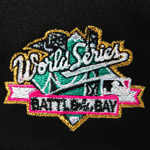 New Era 9Forty A-Frame San Francisco Giants Battle of The Bay Patch Rose Snapback Hat - Black, Pink New Era