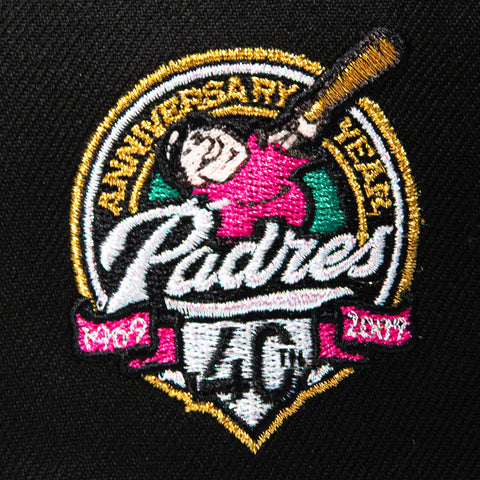 New Era 9Forty A-Frame San Diego Padres 40th Anniversary Patch Rose Snapback Hat - Black, Pink New Era