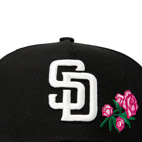 New Era 9Forty A-Frame San Diego Padres 40th Anniversary Patch Rose Snapback Hat - Black, Pink New Era