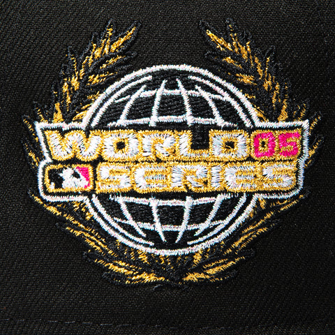 New Era 9Forty A-Frame Chicago White Sox 2005 World Series Patch Rose Snapback Hat - Black, Pink New Era