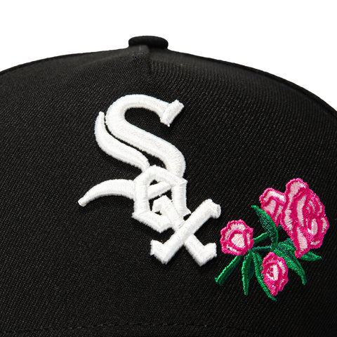 New Era 9Forty A-Frame Chicago White Sox 2005 World Series Patch Rose Snapback Hat - Black, Pink New Era