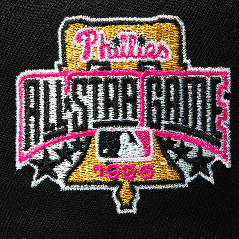 New Era 9Forty A-Frame Philadelphia Phillies 1996 All Star Game Patch Rose Snapback Hat - Black, Pink New Era