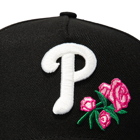 New Era 9Forty A-Frame Philadelphia Phillies 1996 All Star Game Patch Rose Snapback Hat - Black, Pink New Era