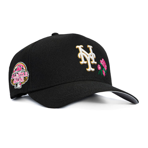 New Era 9Forty A-Frame New York Mets 2013 All Star Game Patch Rose Snapback Hat - Black, Pink New Era