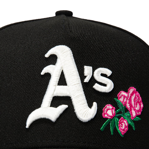 New Era 9Forty A-Frame Oakland Athletics 1989 World Series Patch Rose Snapback Hat - Black, Pink New Era