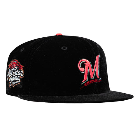 New Era 59Fifty Milwaukee Brewers 2002 All Star Game Patch Velvet Hat - Black, Infrared New Era
