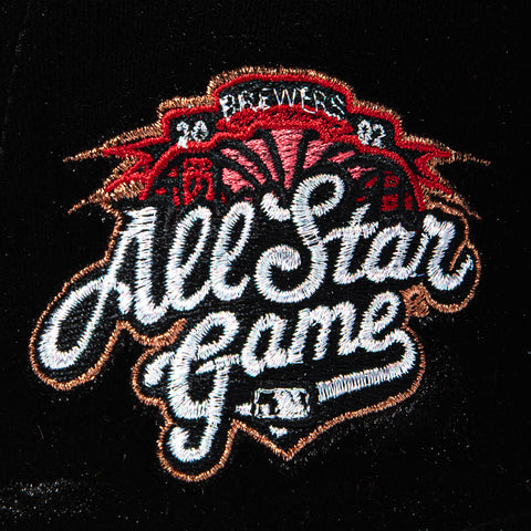New Era 59Fifty Milwaukee Brewers 2002 All Star Game Patch Velvet Hat - Black, Infrared New Era