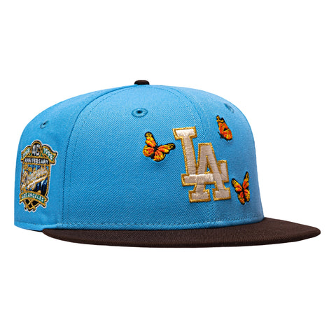 New Era 59Fifty Los Angeles Dodgers 40th Anniversary Patch Monarch Hat - Light Blue, Brown New Era