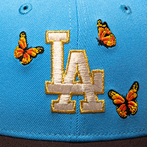 New Era 59Fifty Los Angeles Dodgers 40th Anniversary Patch Monarch Hat - Light Blue, Brown New Era