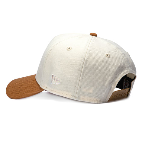 New Era 9Forty A-Frame Los Angeles Dodgers 40th Anniversary Patch Leopard Fill Pink UV Snapback Hat - White, Khaki New Era