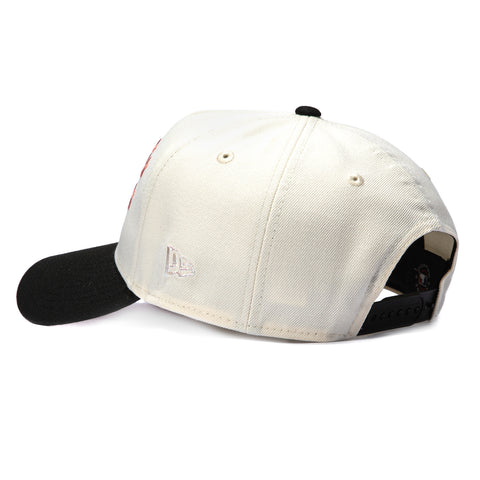 New Era 9Forty A-Frame Los Angeles Dodgers Tree Patch Upside Down Blossom Pink UV Snapback Hat - White, Black New Era