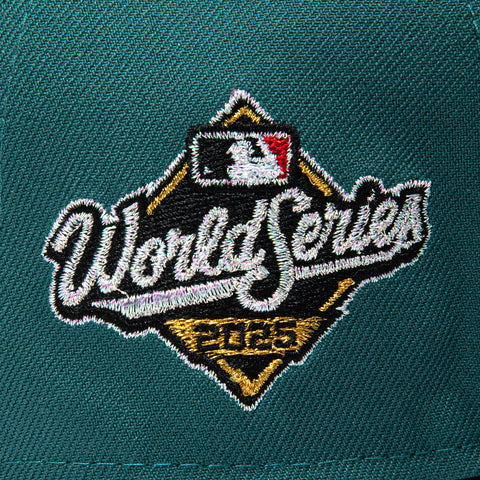 New Era 9Forty A-Frame Los Angeles Dodgers 2025 World Series Patch Shogun Snapback Hat - Green, Black, Metallic Gold New Era