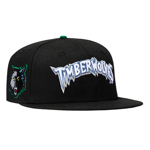 New Era 59Fifty Minnesota Timberwolves Logo Patch 1996 Word Hat -  Black