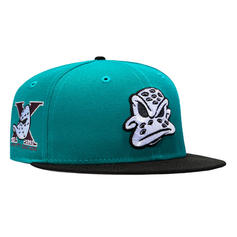 New Era 59Fifty Anaheim Ducks 10th Anniversary Patch Mask Hat - Teal, Black
