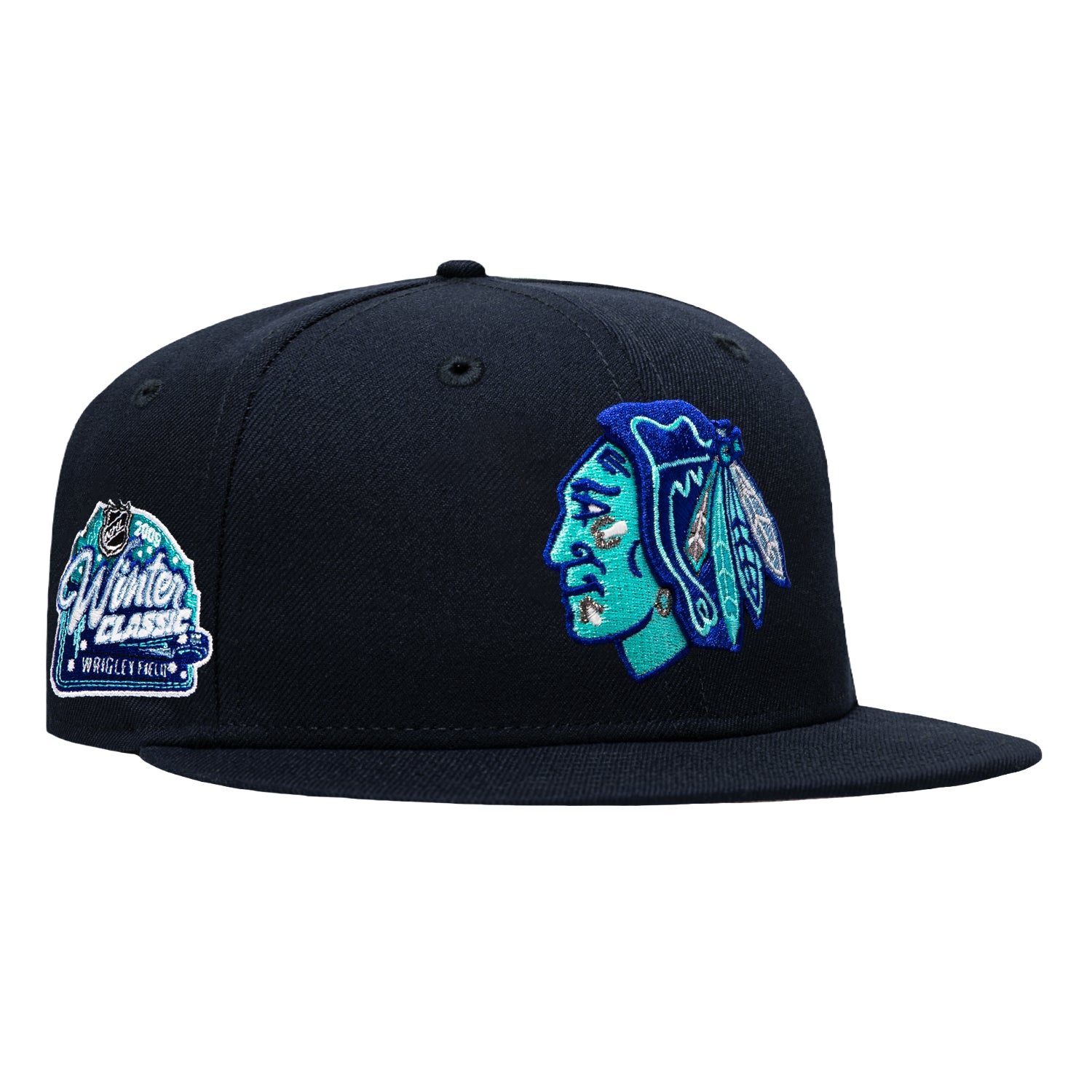 【希少】イーラ・クレイグ Hats of Glass New Era 59Fifty Chicago Blackhawks 2009 Winter Classic Patch Sea