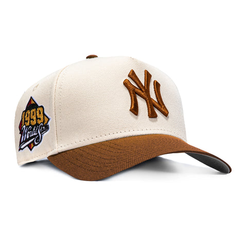 New Era 9Forty A-Frame New York Yankees 1999 World Series Patch Snapback Hat - Cream, Brown
