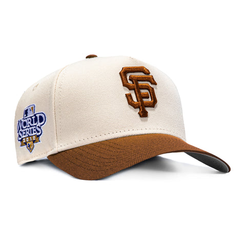 New Era 9Forty A-Frame San Francisco Giants 2010 World Series Patch Snapback Hat - Cream, Brown