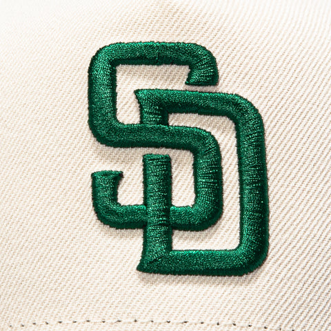 New Era 9Forty A-Frame San Diego Padres 1998 World Series Patch Snapback Hat - Cream, Green New Era