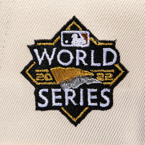 New Era 9Forty A-Frame Houston Astros 2022 World Series Patch Snapback Hat - Cream, Green New Era