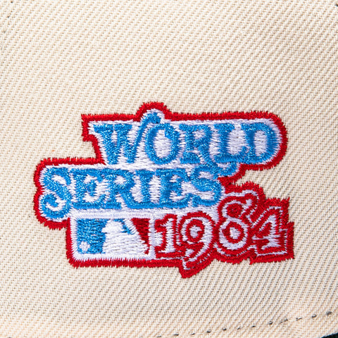 New Era 9Forty A-Frame Detroit Tigers 1984 World Series Patch Snapback Hat - Cream, Green New Era