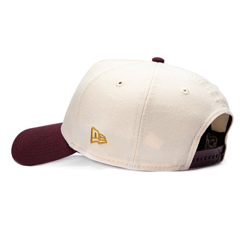 New Era 9Forty A-Frame Philadelphia Phillies 1993 World Series Patch Snapback Hat - Cream, Maroon New Era