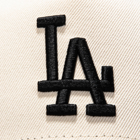 New Era 9Forty A-Frame Los Angeles Dodgers 40th Anniversary Patch Snapback Hat - Cream, Black New Era