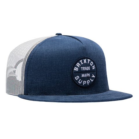 Brixton Oath Mesh Snapback Trucker Hat - Navy, White Brixton