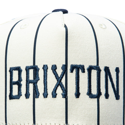 Brixton Homerun Snapback Hat - White, Navy Brixton