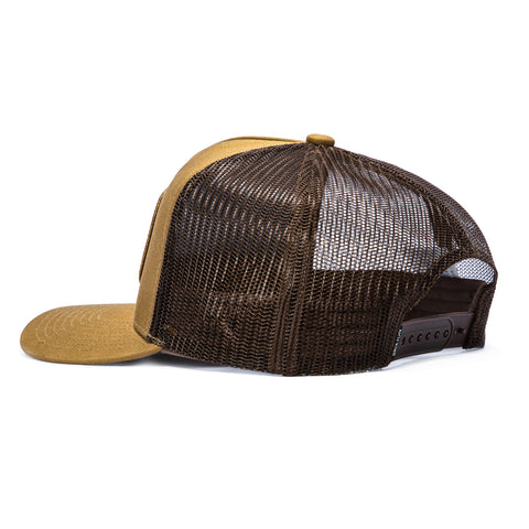 Brixton Hubal Mesh Snapback Trucker Hat - Khaki Brixton