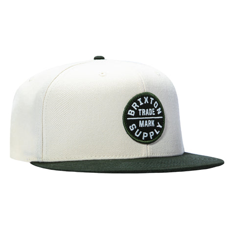 Brixton Oath III Snapback Hat - Wax Paper, Olive Brixton