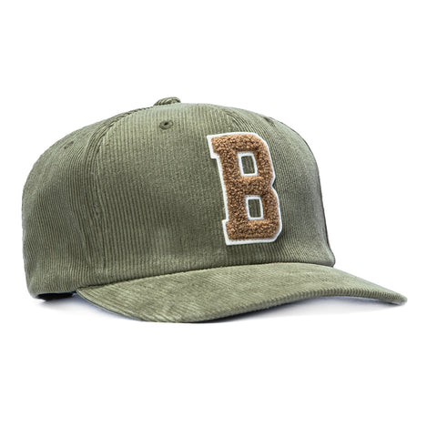 Brixton Big B Corduroy Strapback Hat - Olive Brixton