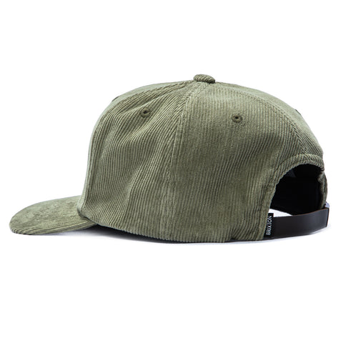 Brixton Big B Corduroy Strapback Hat - Olive Brixton