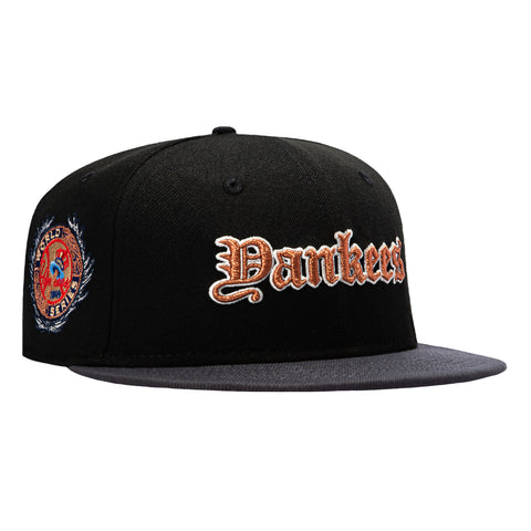 New Era 59Fifty New York Yankees 1949 World Series Patch Old English Hat - Black, Graphite, Metallic Copper New Era