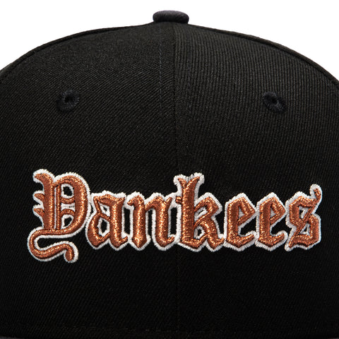 New Era 59Fifty New York Yankees 1949 World Series Patch Old English Hat - Black, Graphite, Metallic Copper New Era