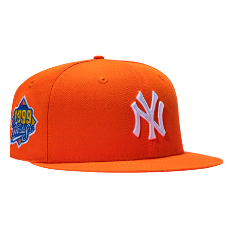 New Era 59Fifty New York Yankees 1999 World Series Patch Hat - Orange, White New Era