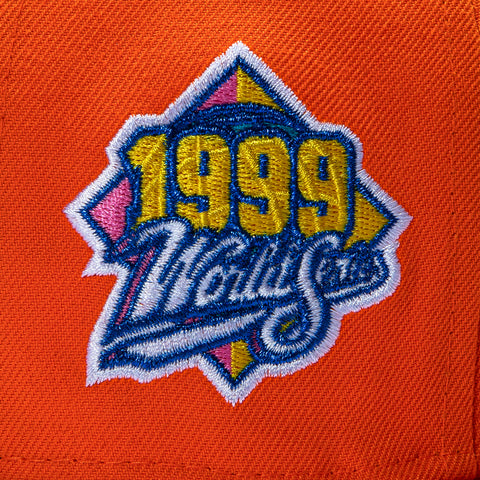 New Era 59Fifty New York Yankees 1999 World Series Patch Hat - Orange, White New Era