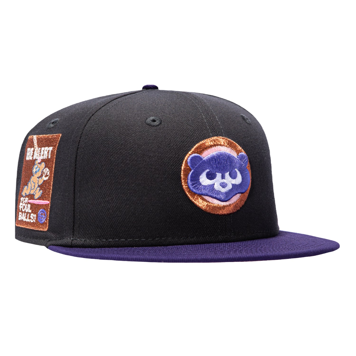 ニューエラ シカゴカブス BE ALTER FOR FOUL BALLS New Era 59Fifty Chicago Cubs Be Alert For Foul Balls Patch Pink UV