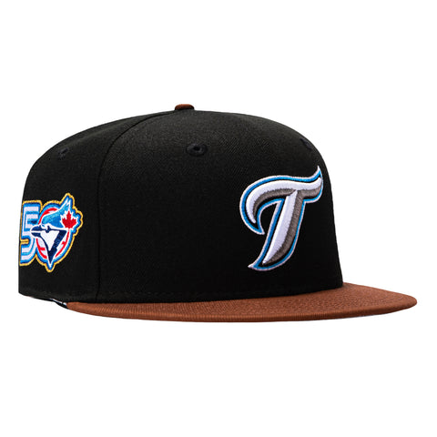 New Era 59Fifty Toronto Blue Jays 50th Anniversary Patch Alternate 2004 Hat - Black, Brown, Gold, Red