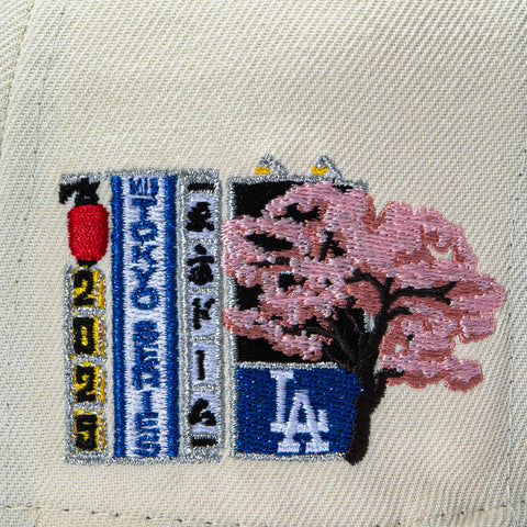 New Era 59Fifty Los Angeles Dodgers 2025 Tokyo Series Patch Pink UV Hat - Cream, White New Era